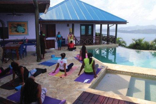 On Sunday morning, guests began the day with a relaxing yoga session.